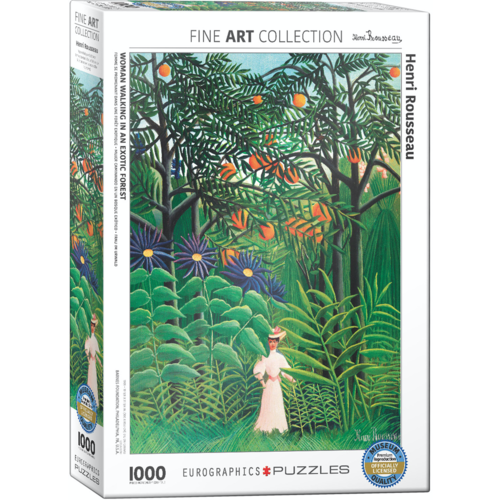 MUJER CAMINANDO EN UN BOSQUE EXOTICO - HENRI ROUSSEAU